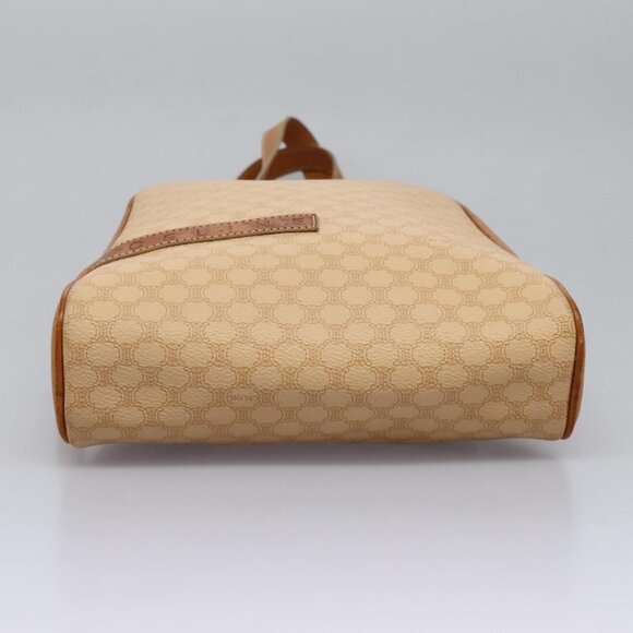 CELINE Macadam Canvas Backpack PVC Leather Beige Auth BD1038 - Picture 6 of 16